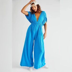 Free People Irene Jumpsuit M 8 Women's Casual Dolman Sleeve Wide-Leg NEW 40309